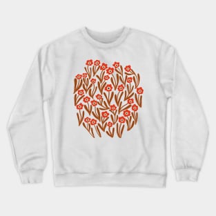 Cute minimalist ditsy flowers in mustard yellow and orange Crewneck Sweatshirt